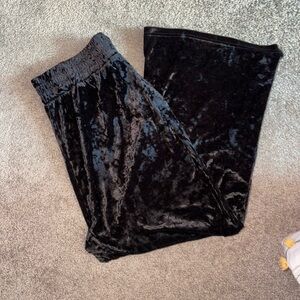 Black Crushed Velvet Pants
